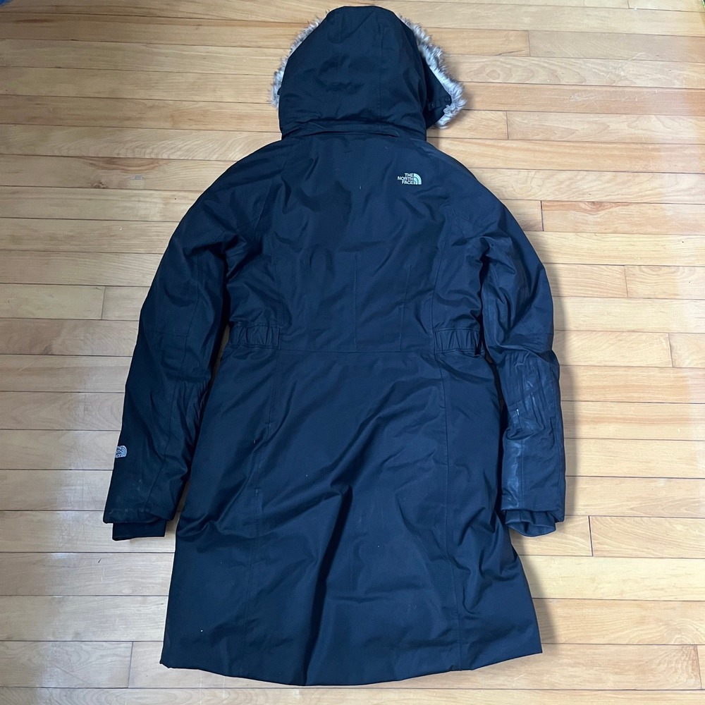 The North Face Arctic Parka Womens Small Black Down Waterproof Faux Fur Hood - Picture 7 of 8